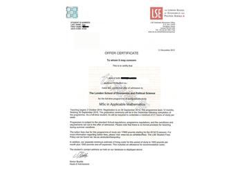 恭喜高同學(xué)成功申請(qǐng)到倫敦政治與經(jīng)濟(jì)學(xué)院研究生應(yīng)用數(shù)學(xué)專業(yè)--優(yōu)越教育