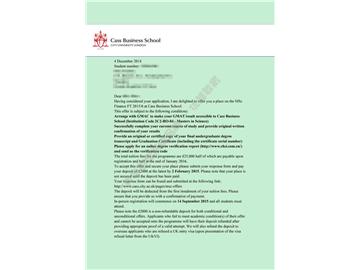 恭喜張同學(xué)收到格拉斯哥大學(xué)國際預(yù)科錄取通知書