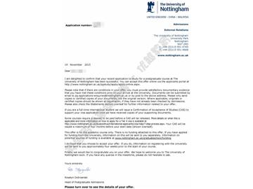 恭喜于同學(xué)獲得諾丁漢大學(xué)現(xiàn)代漢語研究專業(yè)碩士申請書