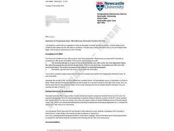 恭喜吳同學(xué)獲得紐卡斯?fàn)柎髮W(xué)電子商務(wù)信息系統(tǒng)專業(yè)碩士通知書
