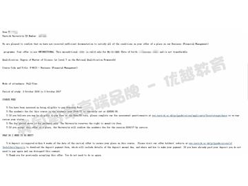 恭喜賀同學(xué)獲得華威大學(xué)金融管理專(zhuān)業(yè)碩士通知書(shū)