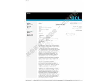 恭喜谷同學獲得倫敦大學學院應(yīng)用語言學專業(yè)碩士通知書