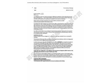 恭喜蔡同學(xué)獲得愛丁堡大學(xué)國際人力資源管理專業(yè)碩士通知書