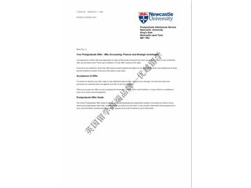 恭喜朱同學獲得紐卡斯爾大學會計、金融與戰(zhàn)略投資專業(yè)碩士通知書