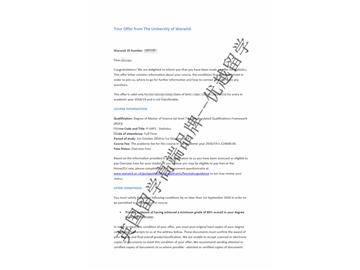 2018offer：恭喜王同學(xué)獲得華威大學(xué)統(tǒng)計學(xué)專業(yè)碩士通知書