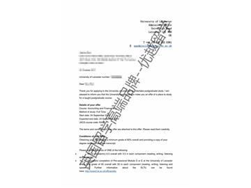 2018offer：恭喜于同學(xué)獲得蘭卡斯特大學(xué)會(huì)計(jì)與金融管理專業(yè)碩士通知書