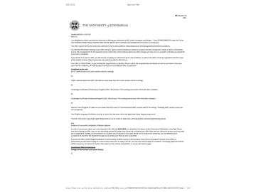 20190ffer：恭喜張同學獲得愛丁堡大學（世界排名：18）城市戰(zhàn)略與設計專業(yè)碩士通知書