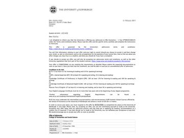 2019offer：恭喜陳同學獲得愛丁堡大學（世界排名：18）經濟學專業碩士通知書。