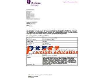 2020offer：恭喜錢(qián)同學(xué)獲得杜倫大學(xué)(世界排名：78)國(guó)際關(guān)系專(zhuān)業(yè)碩士通知書(shū)