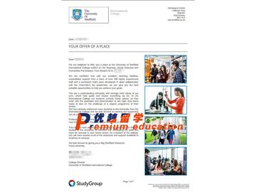 2020offer：恭喜鄭同學獲得謝菲爾德大學(世界排名：78)商科、社會科學和人文碩士預科通知書