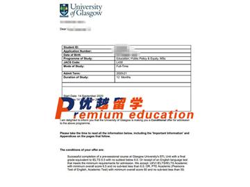2020offer：恭喜李同學獲得格拉斯哥大學(世界排名：67)教育、公共政策和平等專業碩士通知書