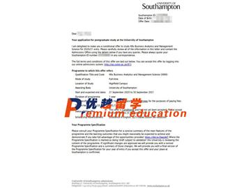 2020offer：恭喜沈同學獲得南安普頓大學(世界排名：97)商業(yè)分析與管理科學專業(yè)碩士通知書