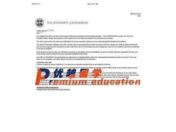 2020offer：恭喜薛同學獲得愛丁堡大學(世界排名：20)銀行與風險專業(yè)碩士通知書