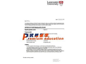2020offer：恭喜金同學獲得蘭卡斯特大學(世界排名：128)人力資源與咨詢專業(yè)碩士通知書