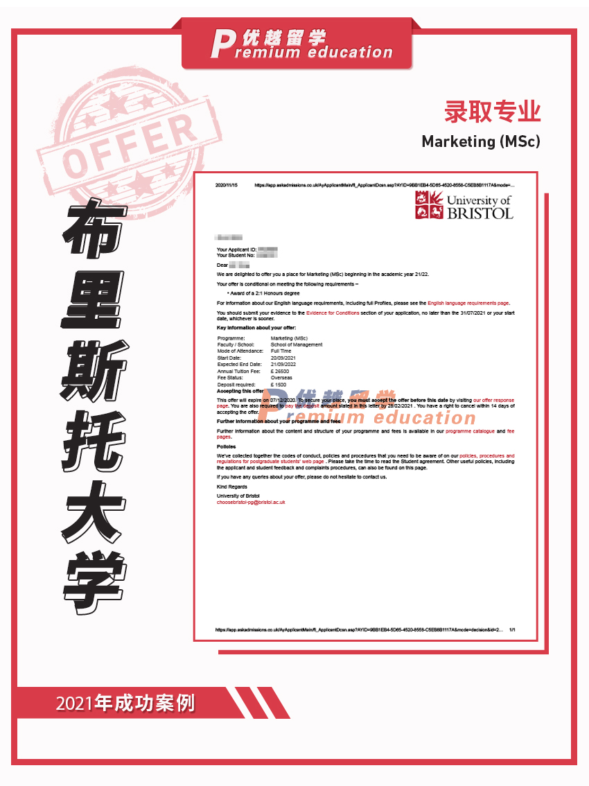 2021offer：布里斯托大學(xué)市場營銷專業(yè)